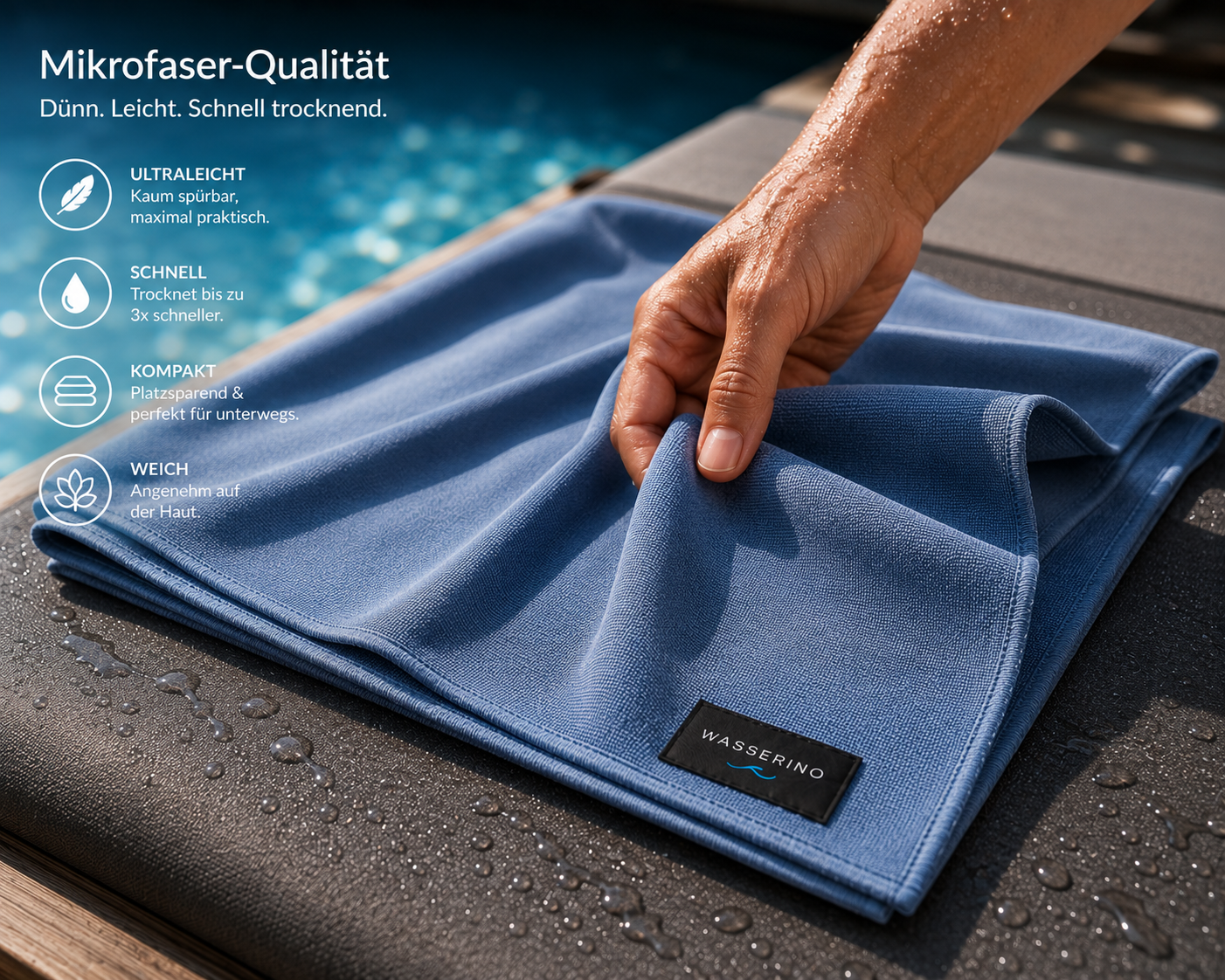 Wasserino QuickDry™ Mikrofaser-Handtuch
